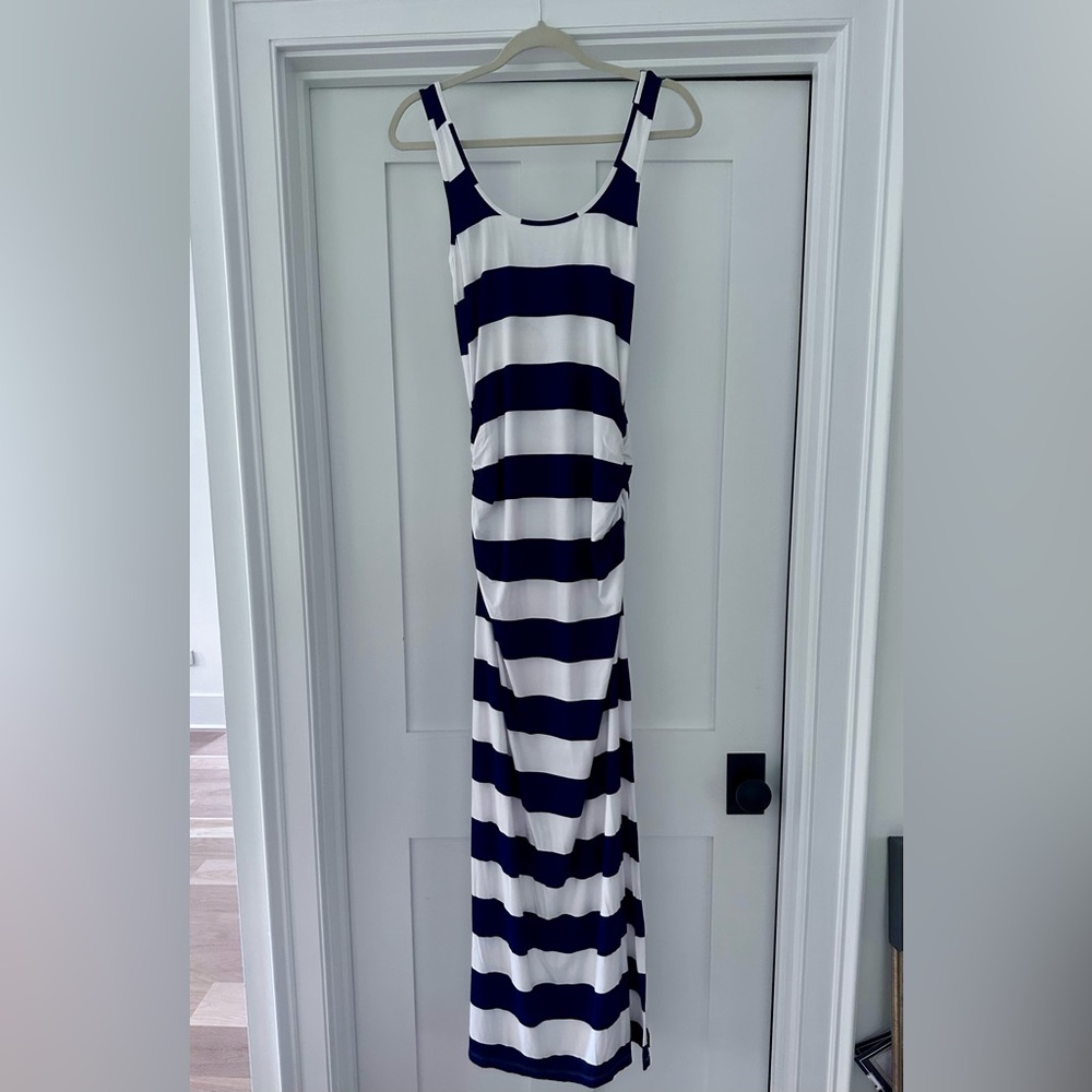 Tommy Bahama Beach Block Stripe Maxi Dress Mare Navy, XXS - Picture 4 of 7